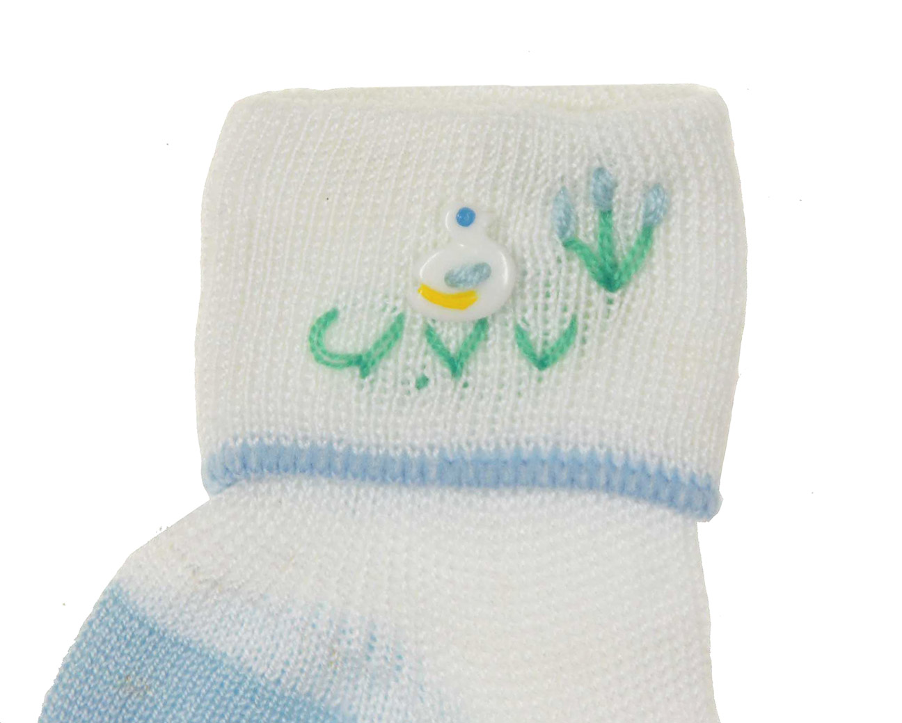 Carlino blue and white baby socks with ducks,blue and white cotton