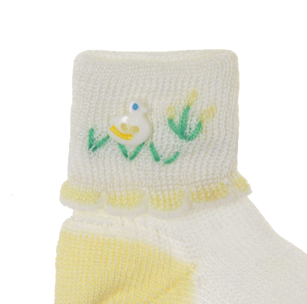NEW Carlino Yellow and White Vintage Style Cotton Socks with Ducks