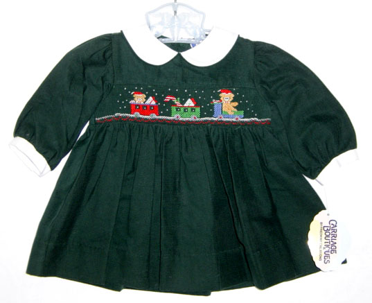 Robe De Noël Fille En Velours Côtelé Rouge Carriage Boutique - Taille 24 Mois - Neuf Sans étiquette