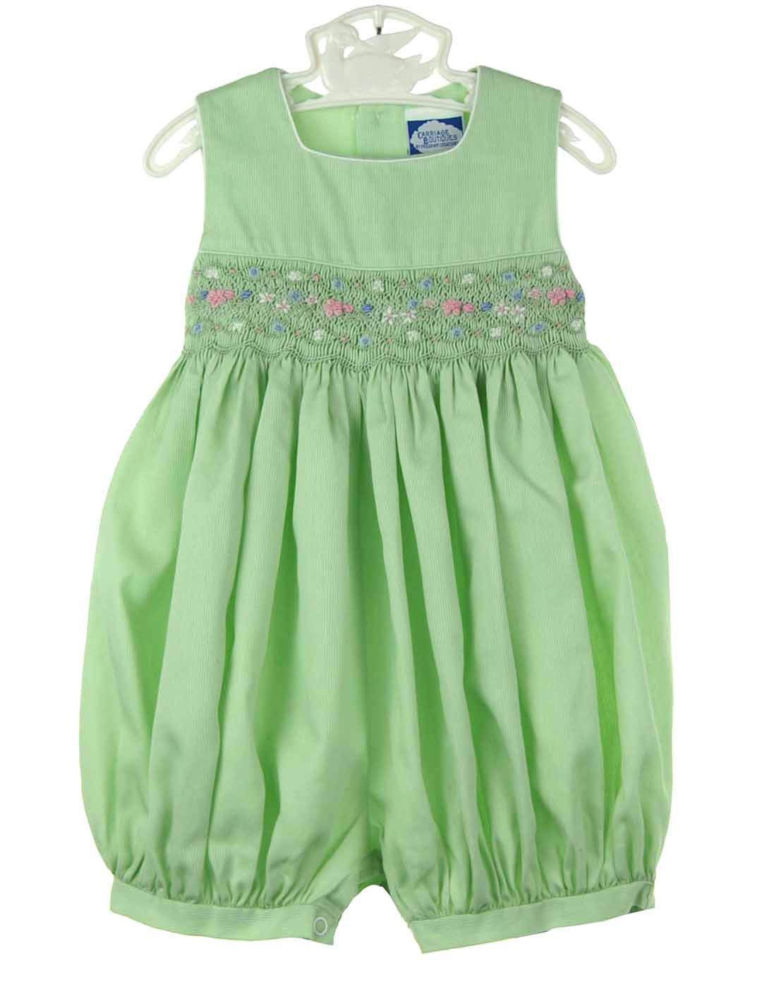 Baby Girl Amelia Teal Floral Print Smocked Bubble main image 1