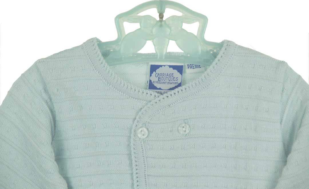 Carriage Boutiques sweater set,preemie boys sweater set,preemie blue