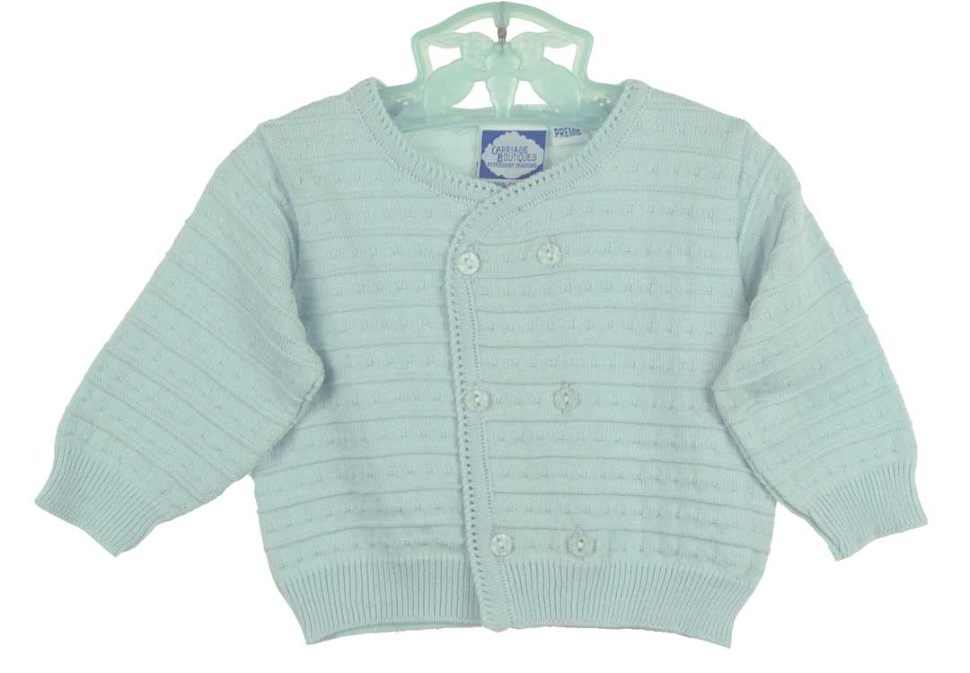Carriage Boutiques sweater set,preemie boys sweater set,preemie blue