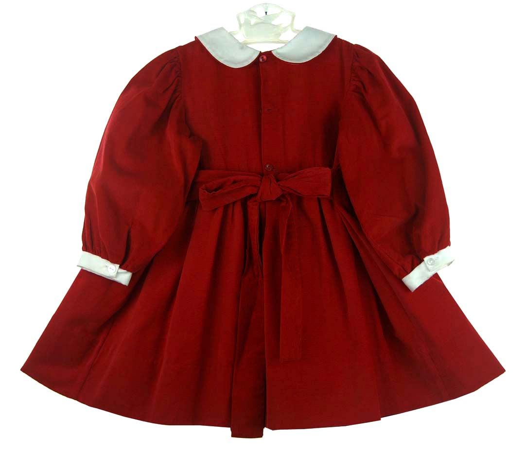 Carriage Boutiques red smocked dress,red corduroy toddler dress,red