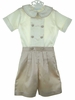<img src="https://p11.secure.hostingprod.com/@grammies-attic.com/ssl/images/blue-sold-1.gif"> NEW Chabre Ivory and Mocha Silk Blend Button on Shorts Set