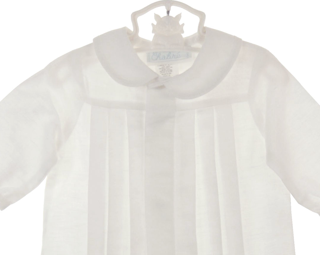 White Day Gown with White Scallop Ruffle and Hat by Baby Sen