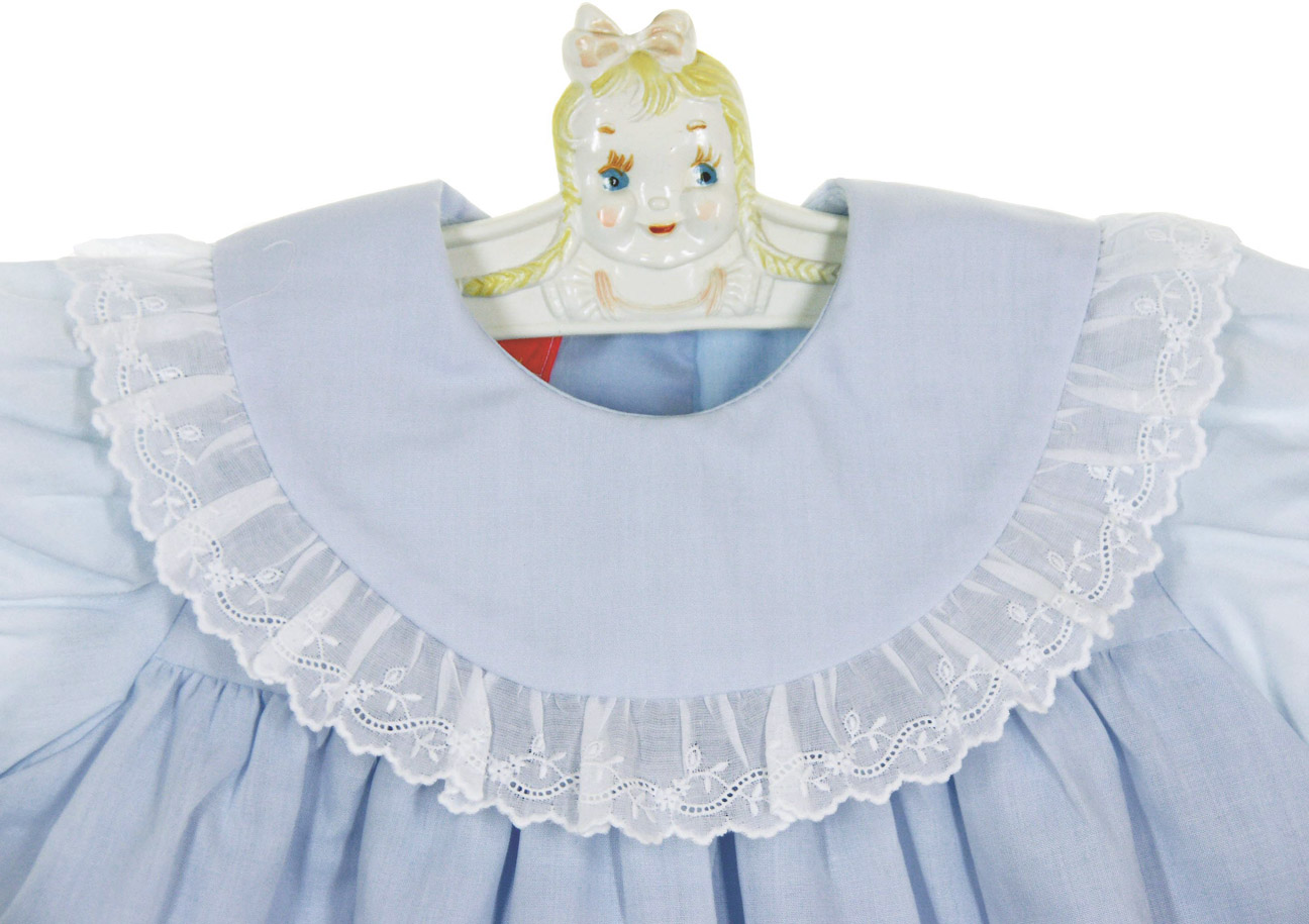 Anavini Couture Girls Blue Gingham Float Dress - Smocked Placket main image 0