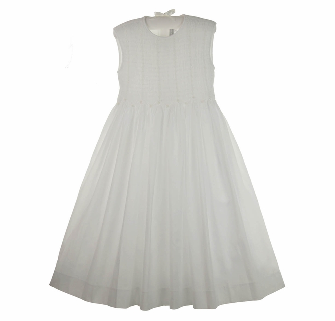 childrens white cotton dresses Strasburg Children Smocked Flower Girl Dress White Heirloom Gown with Classic Hand-Smocked Details, 10