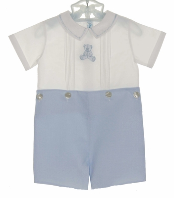 Feltman Brothers 23825 Baby Boys Light Blue Bubble with Train Embroidery main image 1