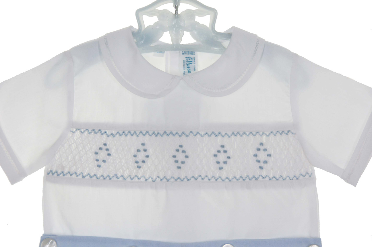 Blue Batiste Smocked Shorts Set main image 1