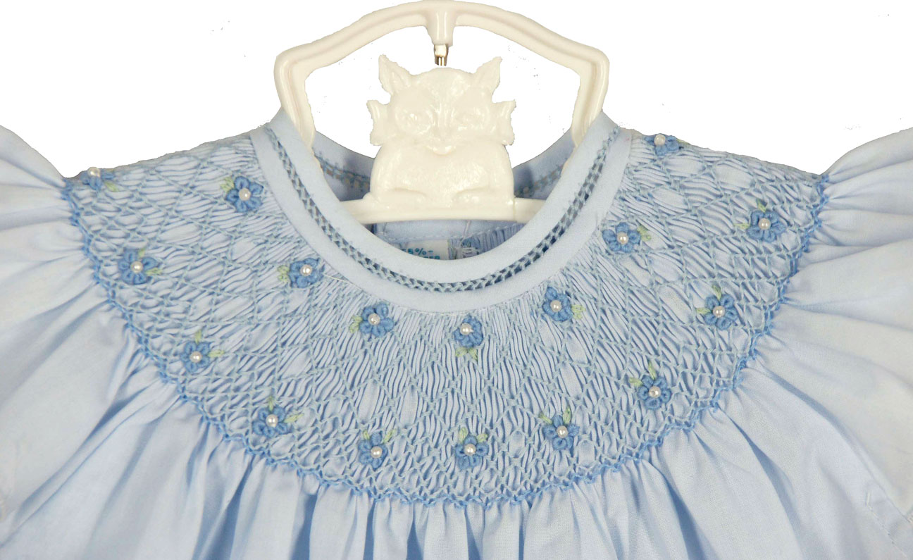 Feltman Brothers Baby Girls Pink Ruffle Sleeve Smocked Bishop Dress main image 1