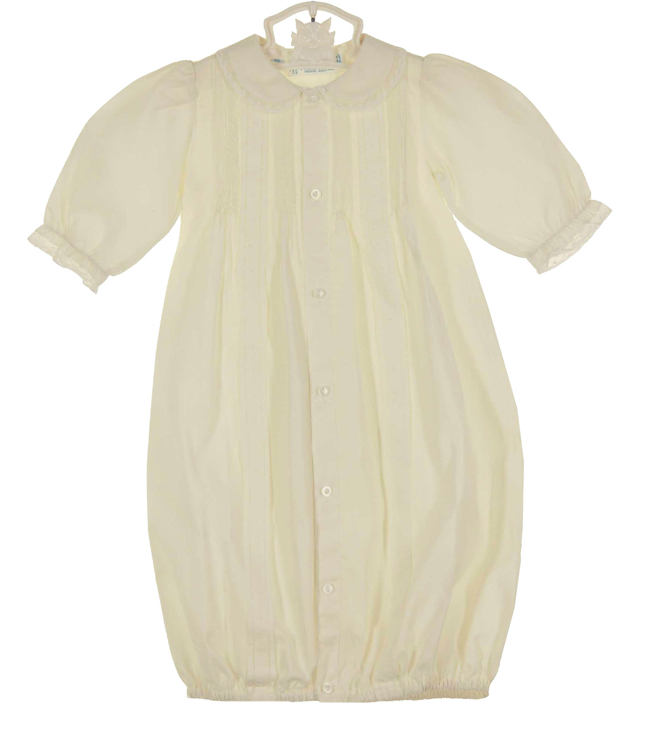 Feltman Brothers Baby Girl Bonnet - White Smocked Christening Hat With Lace Trim Satin Baby Bonnet Baby Girl Gowns Newborn