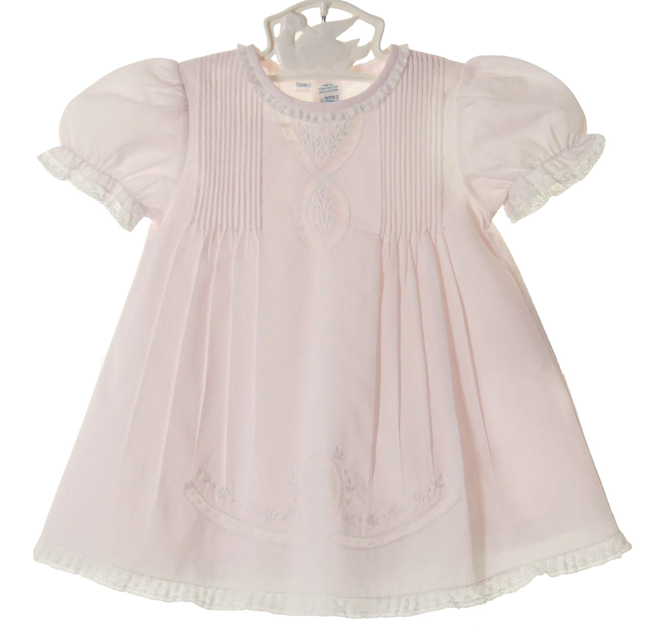 Feltman Brothers 74130 Infant Girls Pretty Pink Day Gowns - Delicate Lace Trim
