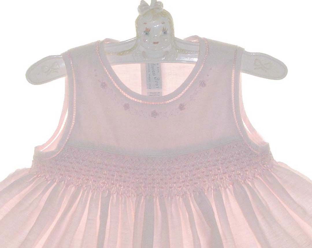 Feltman Brothers Baby Girls Pink Ribbon Smocked Gown with Hat main image 1
