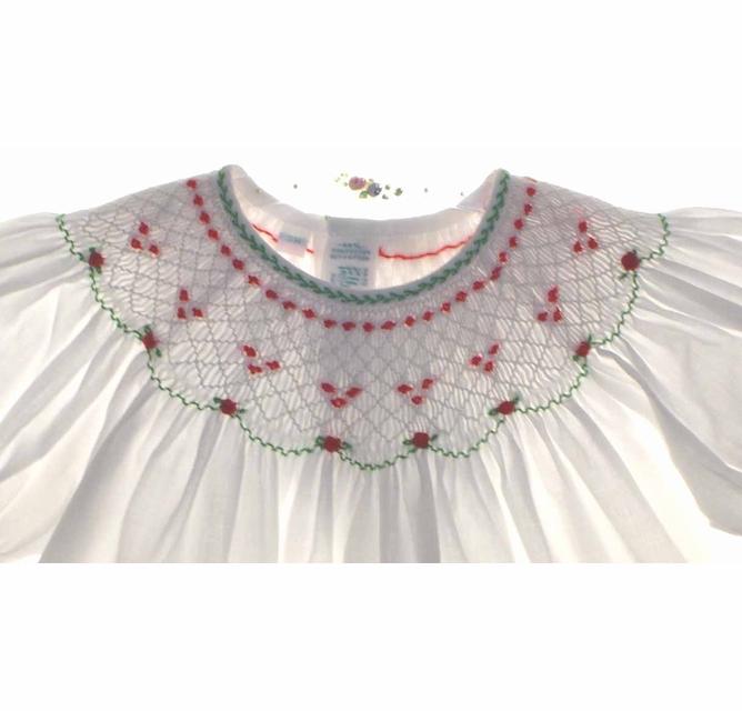 white christmas dresses Feltman Brothers Girls Smocked Rosette Bishop Dress, Pink 4T main image 1