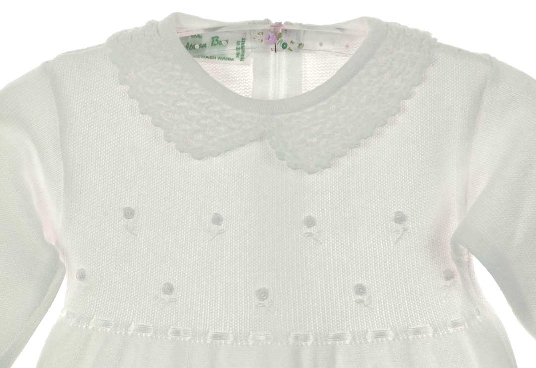 Feltman Brothers knit christening romper,Feltman baby girl outfit