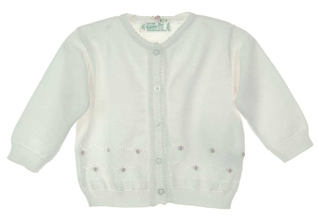 Feltman Brothers sweater with rosebuds,Feltman Brothers baby sweater