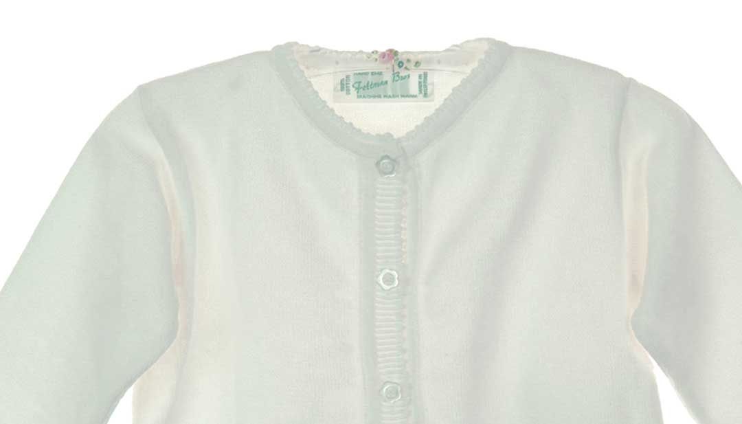 Feltman Brothers sweater with rosebuds,Feltman Brothers baby sweater