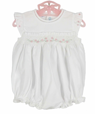Feltman Brothers Baby Girls White Secret Garden Smocked Sleeveless Bubble main image 1