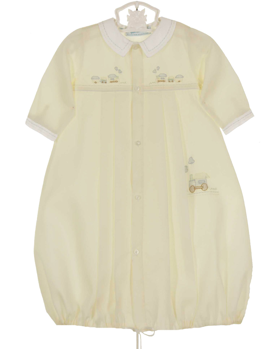 Baby Boy Train Embroidered Folded Daygown main image 1