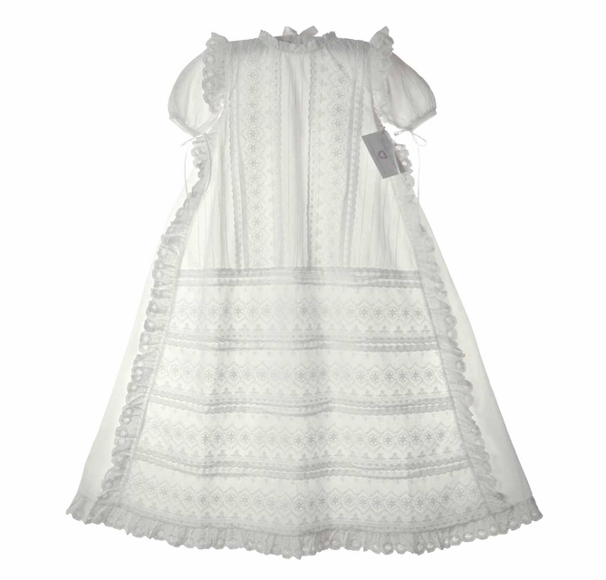 chinese dress ladies Antique Blush La Femme - 27870 Floral Lace Short Sleeve A-Line Dress main image 1