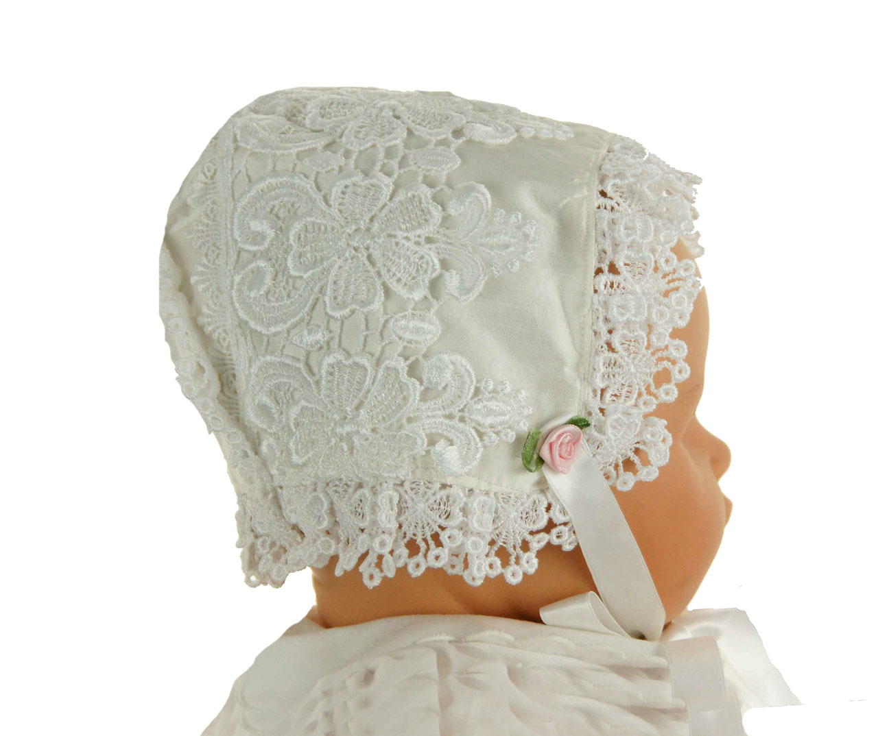 Hearts Delight pearl white silk with Venice lace trim,pearl