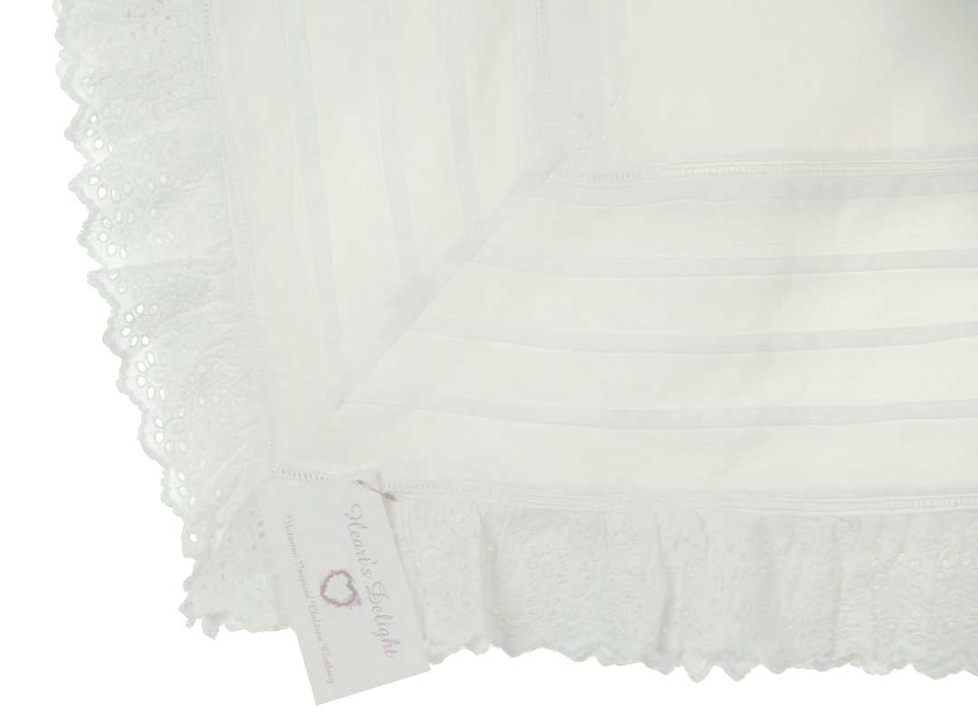 Hearts Delight christening blanket with cross,heirloom christening