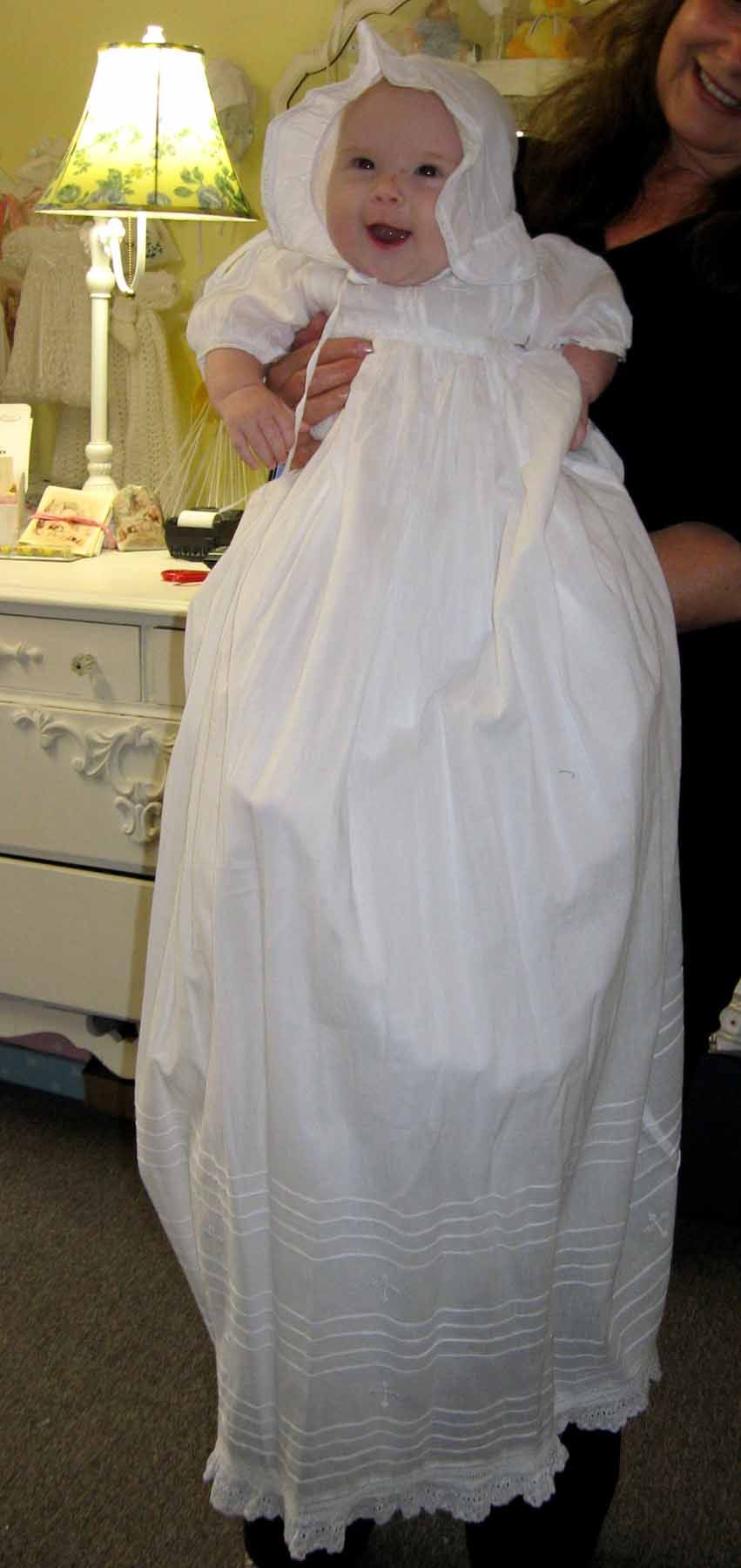 Hearts Delight christening gown,christening gown with cross embroidery