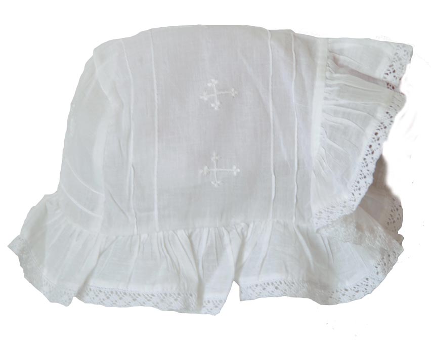 Hearts Delight christening gown,christening gown with cross embroidery