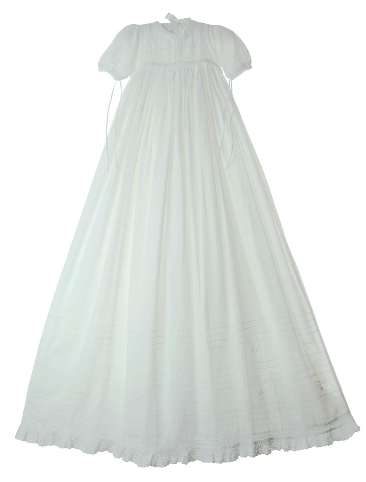 Hearts Delight christening gown,christening gown with cross embroidery