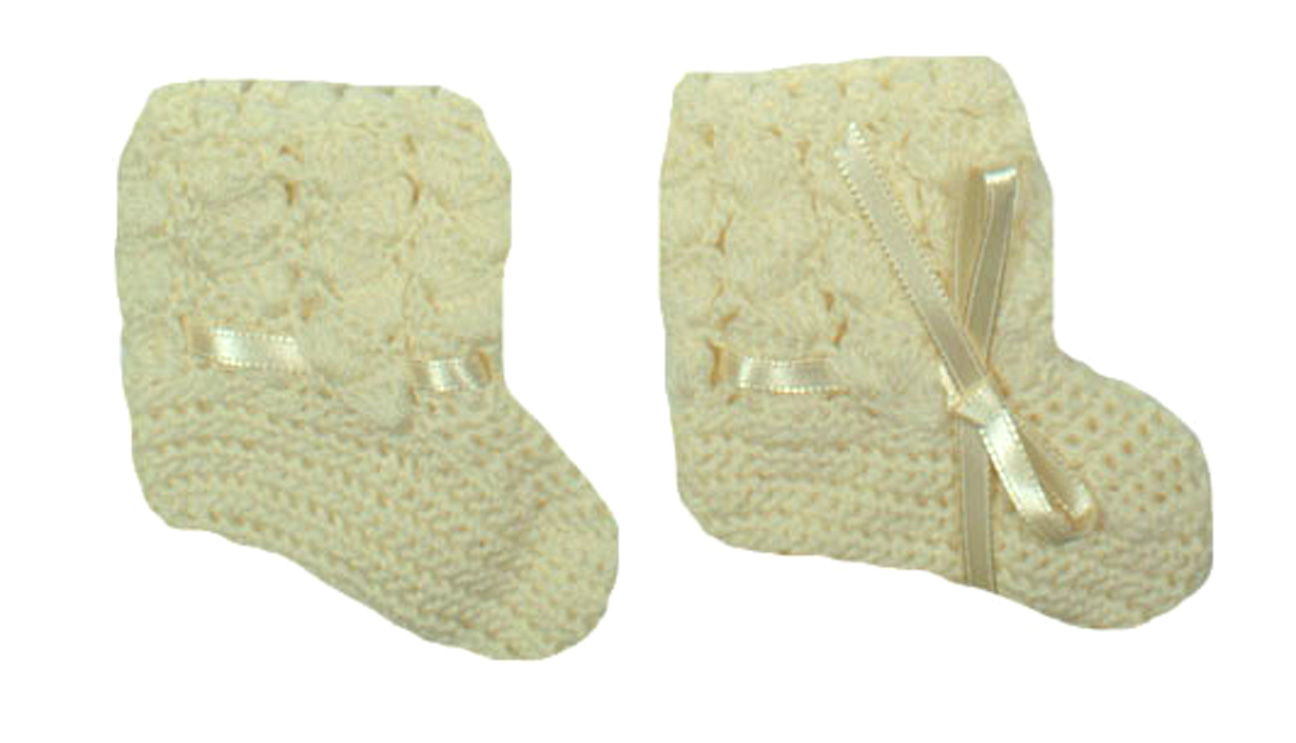 cream crocheted sweater with matching booties,baby girls cream