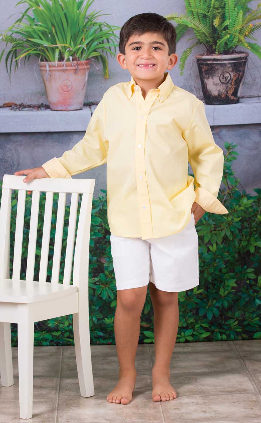 NEW Le' Za Me Yellow Button Down Collar Boys Shirt