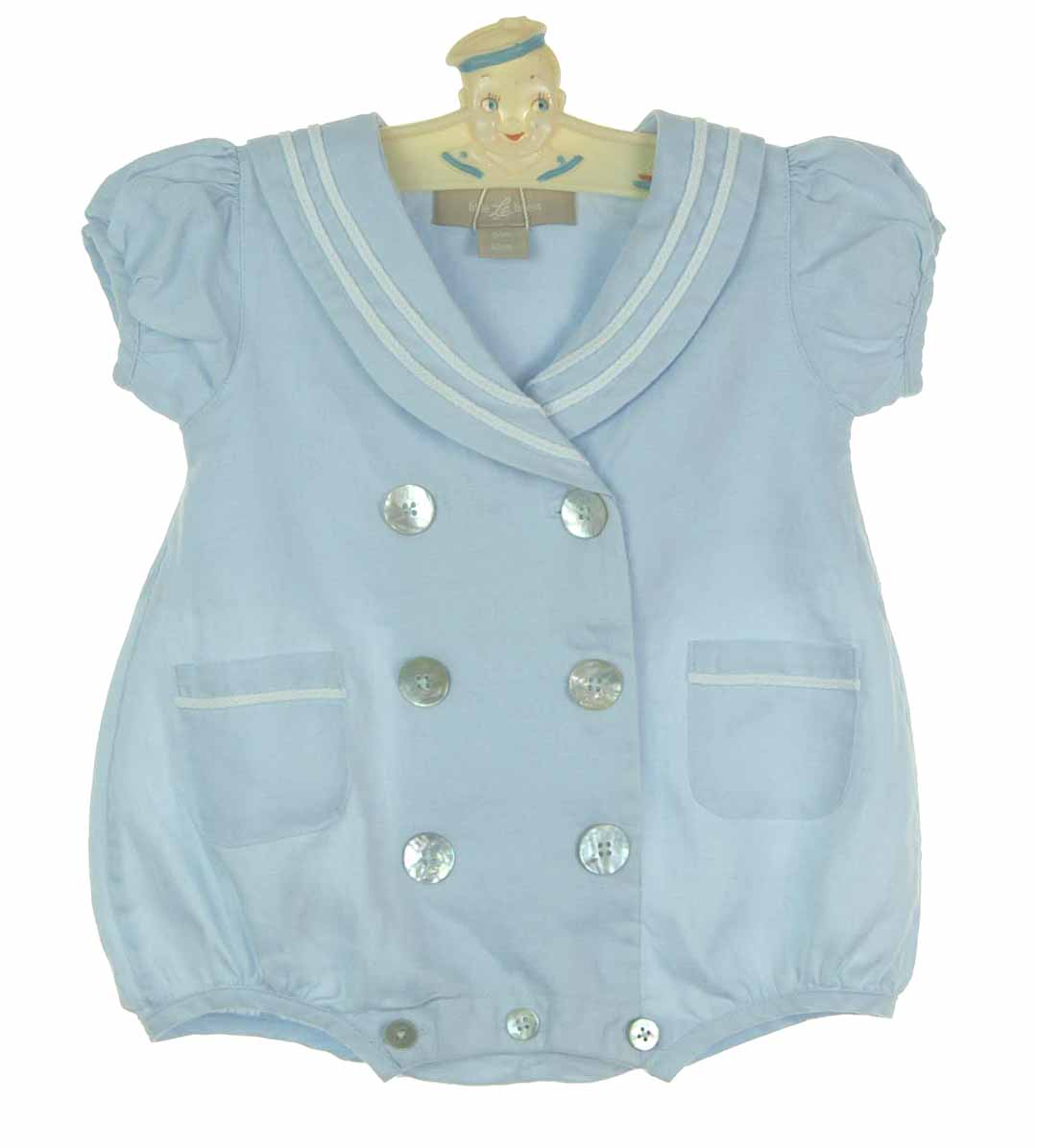 Little Linens sailor suit,Little Linens blue sailor outfit,blue linen