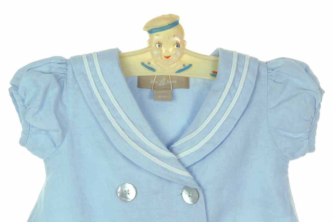 Little Linens sailor suit,Little Linens blue sailor outfit,blue linen