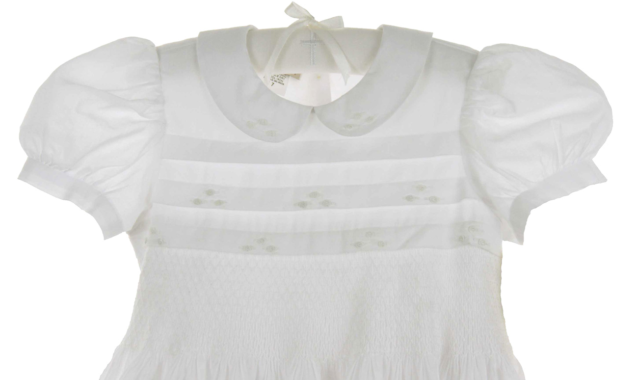 PREORDER Hickory Luxe White 2-piece Handsmocked Dress (SHIPS JUNE) main image 1