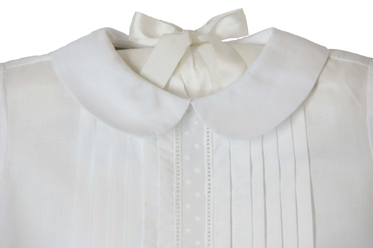 Marco & Lizzy white cotton pleated daygown,white cotton pleated daygown