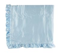 Max Daniel Baby Blanket - Blue Giraffe Print, Ultra Soft Plush With Satin Ruffle Trim, Machine Washable