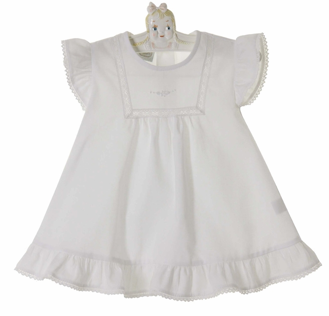 NEW Monelli White Cotton Dress with Rosebud Embroidery and Lace Insertion NEW Monelli White Cotton Dress with Rosebud Embroidery and Lace Insertion
