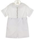 NEW Peppermint Pony Heirloom Style White Button on Shorts Set with Lace Trim and Holiday Embroidery