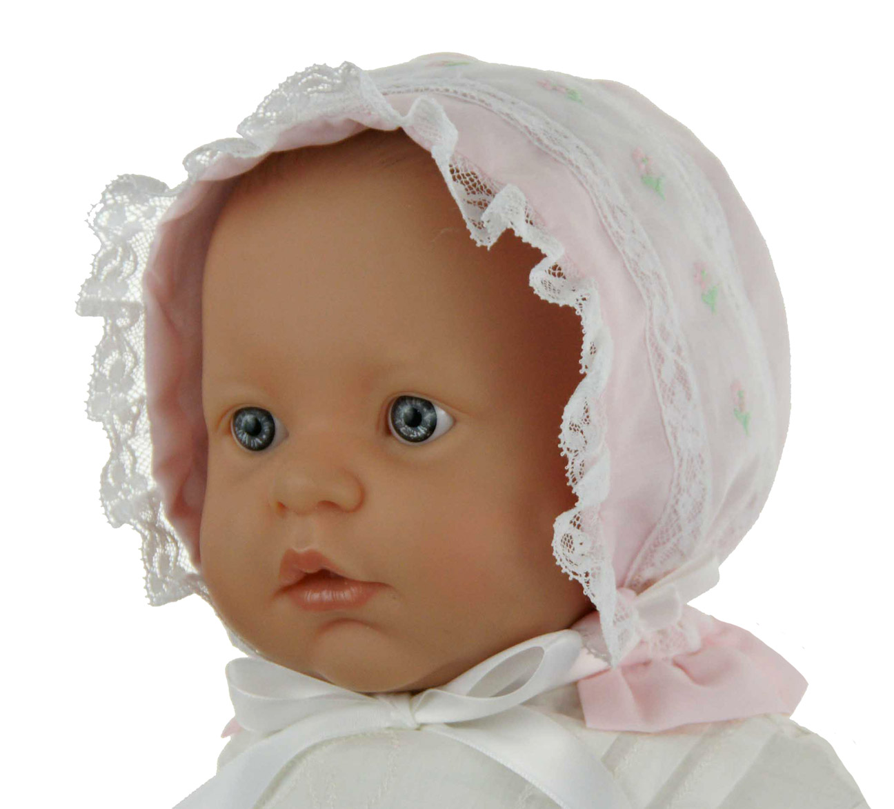 Peppermint Pony pink swiss batiste long gown and bonnet set,take home ...