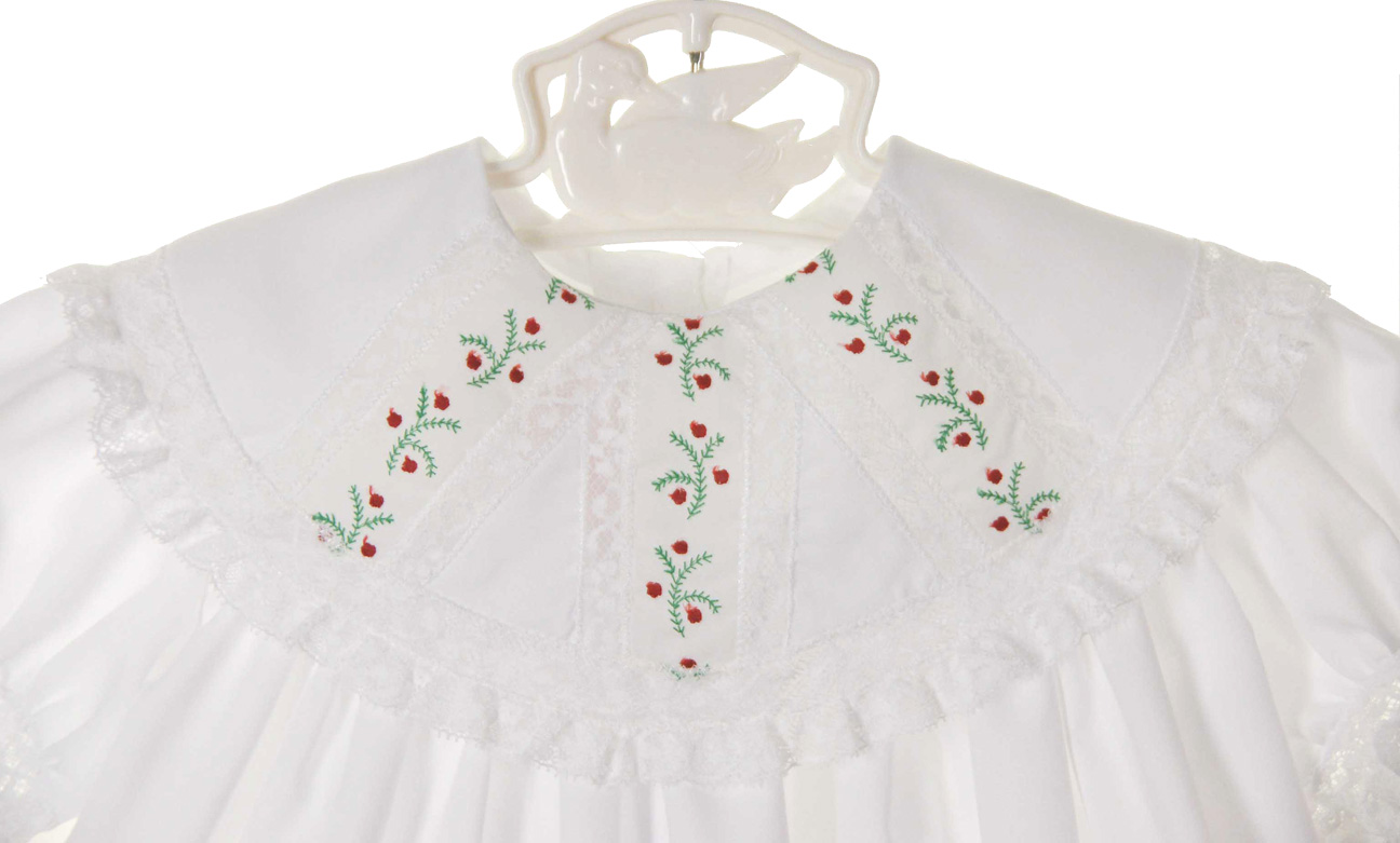 Peppermint Pony white heirloom style Christmas dress,white heirloom