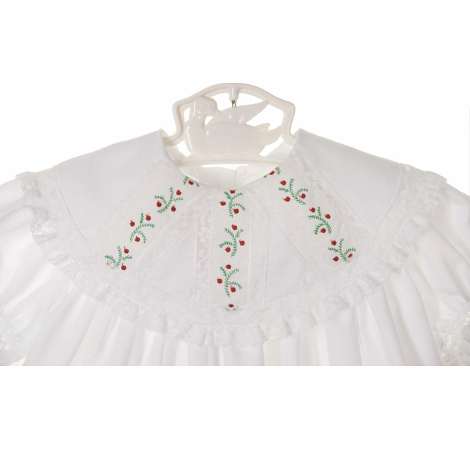 white christmas dresses JannyBB Handmade Embroidery Heirloom Red Dress 3T main image 0