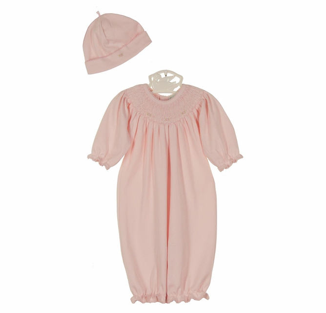 petit ami smocked dress Rosebud Pink Collared Knit by - Dresses Matching bonnet is included on sizes Preemie through 9 Months. Petit Ami Mint Baby Girls