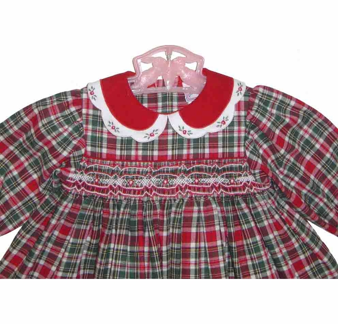 petrol green dress Red & White Plaid Short Sleeve Baby Girl & Toddler Dress – Carriage Boutique main image 0
