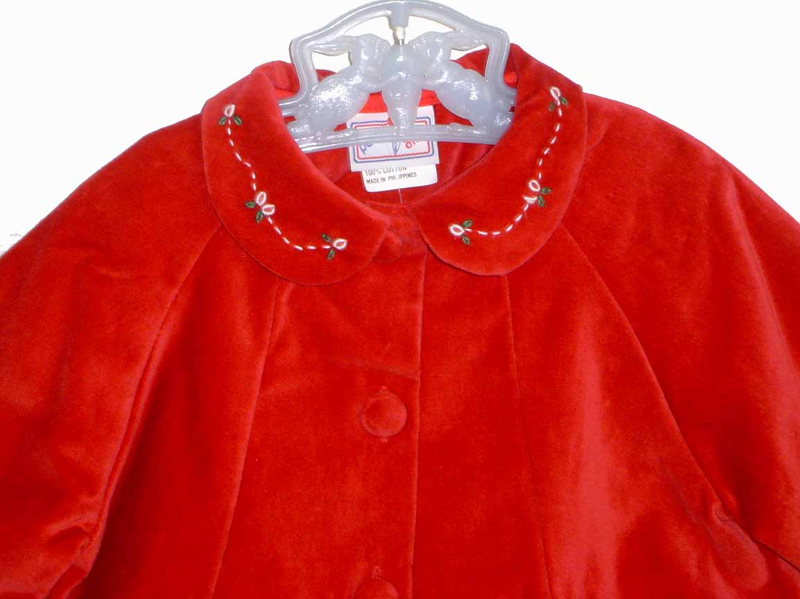 Petit Ami,Christmas coat,velvet baby coat,red velvet baby coat,baby