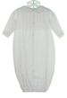 NEW Petit Ami White Baby Gown with Pintucks and Embroidery and Matching Embroidered Hat