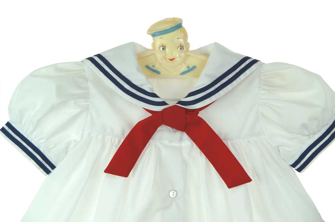 Petit Ami sailor dress,baby girls white sailor dress,baby sailor suit