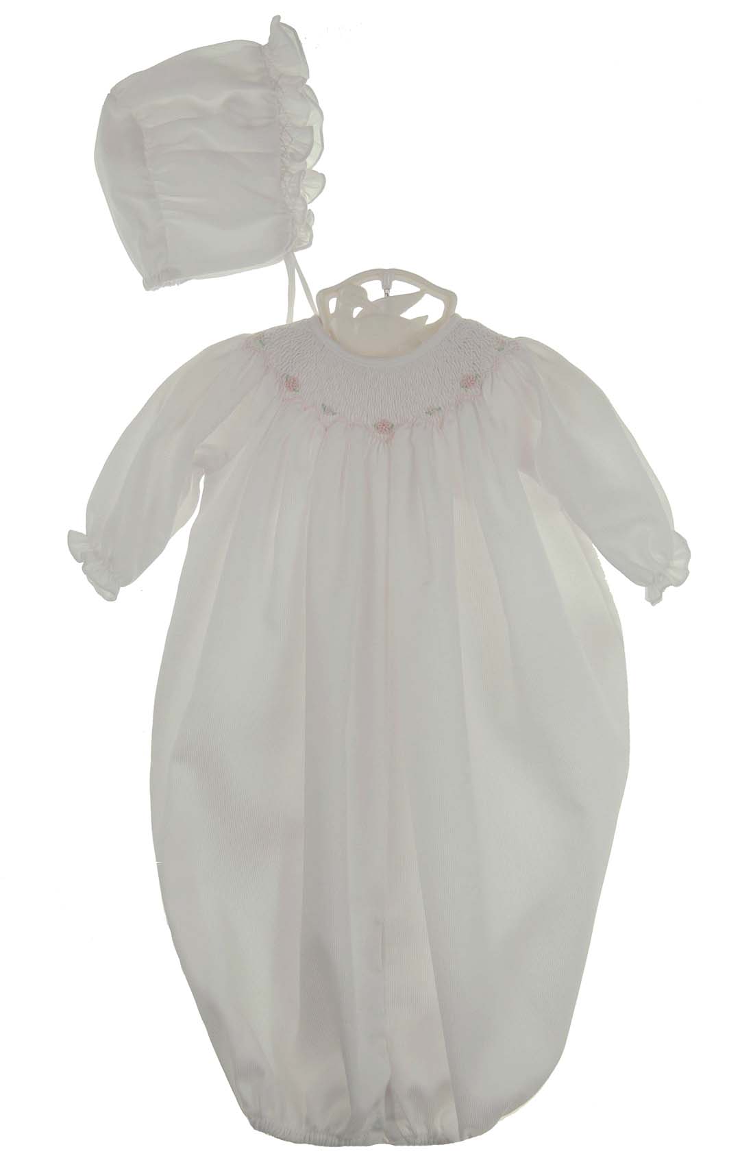 Petit Ami White Smocked Daydress with Raglan Embroidery main image 1