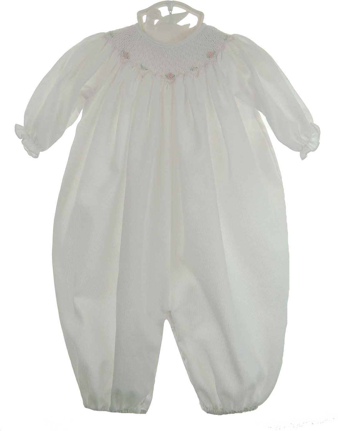 Petit Ami White Smocked Daydress with Raglan Embroidery main image 0