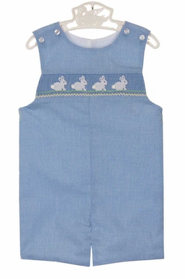 Petit Bebe Knits Baby Boys Blue Check Crochet Bunny Short Set main image 0