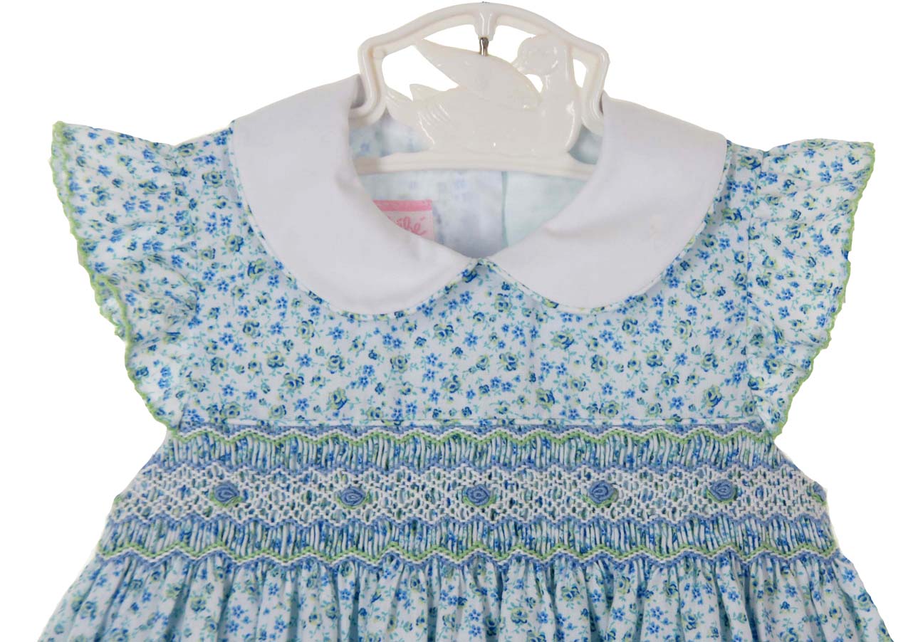 Anavini Girls Blue Knit Smocked Princesses Tunic with Pink Leggings main image 0